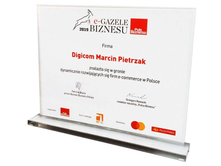 I miejsce w województwie łódzkim e-Gazele Biznesu 2019